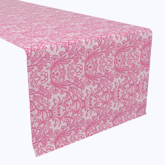 Pink Lace With Flowers Runners