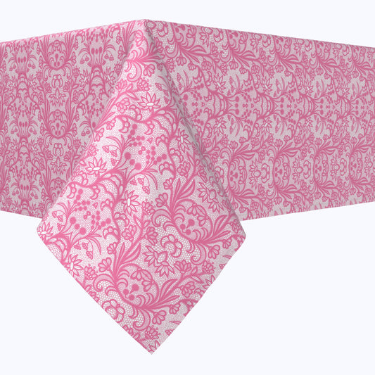 Pink Lace With Flowers Squares
