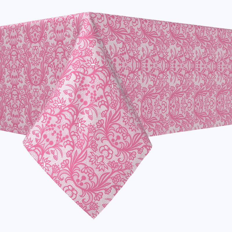 Pink Lace With Flowers Squares