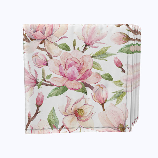 Pink Magnolia Flowers Napkins