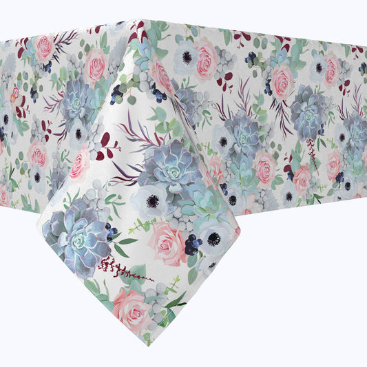 Pink Roses & Succulents Tablecloths