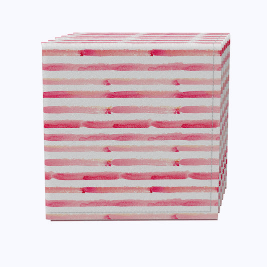 Pink Watercolor Stripes Napkins