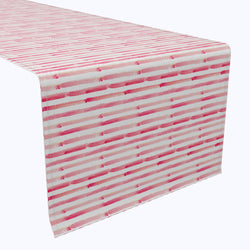 Pink Watercolor Stripes Table Runners