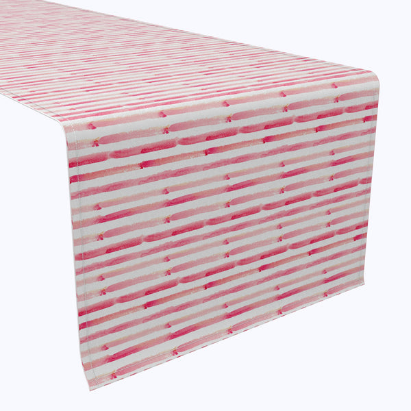 Pink Watercolor Stripes Table Runners