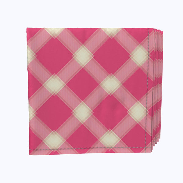 Pink & Yellow Checkered Plaid Napkins