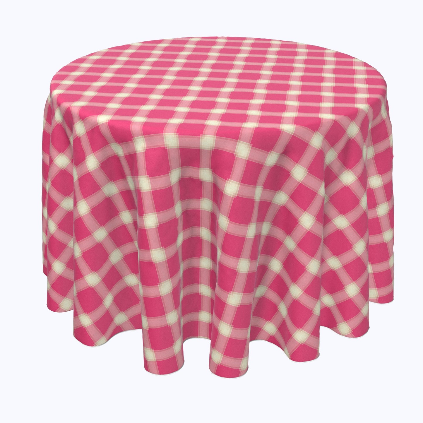 Pink & Yellow Checkered Plaid Rounds