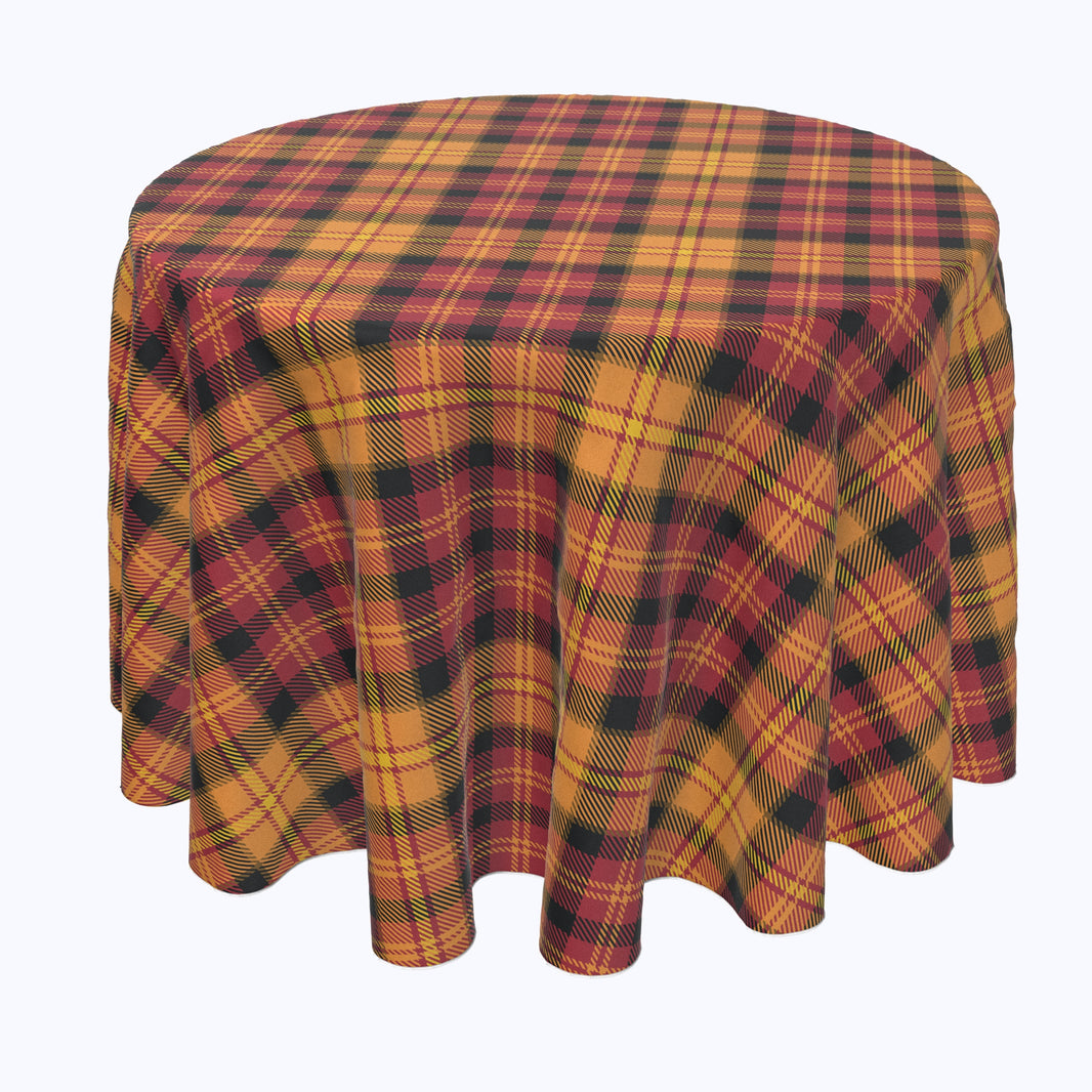 Round Plaid Tablecloth