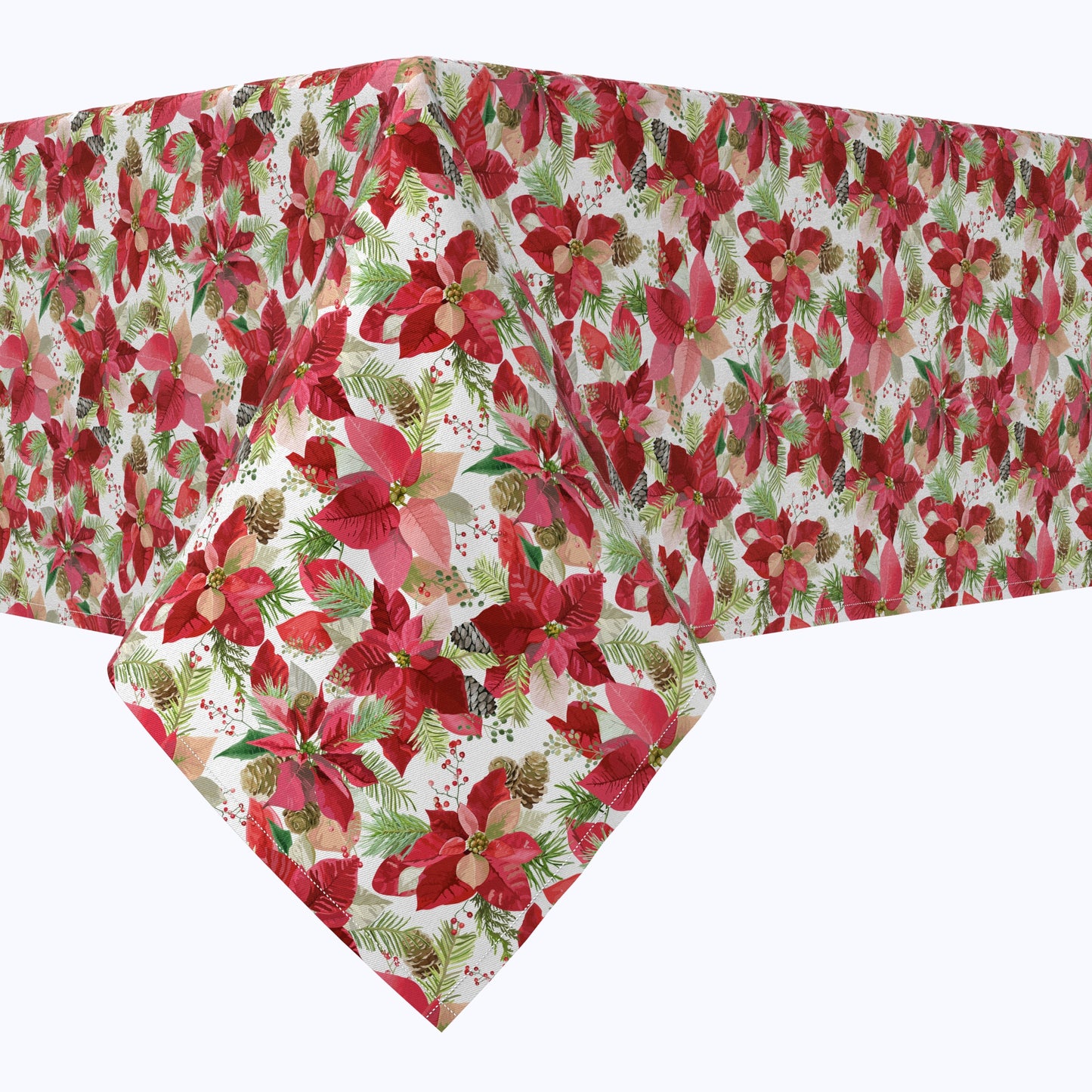 Poinsettia & Pinecones Cotton Rectangles