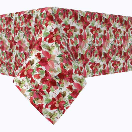 Poinsettia & Pinecones Cotton Rectangles