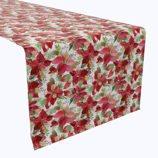 Poinsettia & Pinecones Table Runners