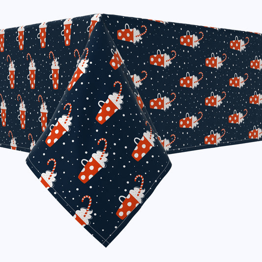 Polka Dot Hot Cocoa Mugs Cotton Rectangles