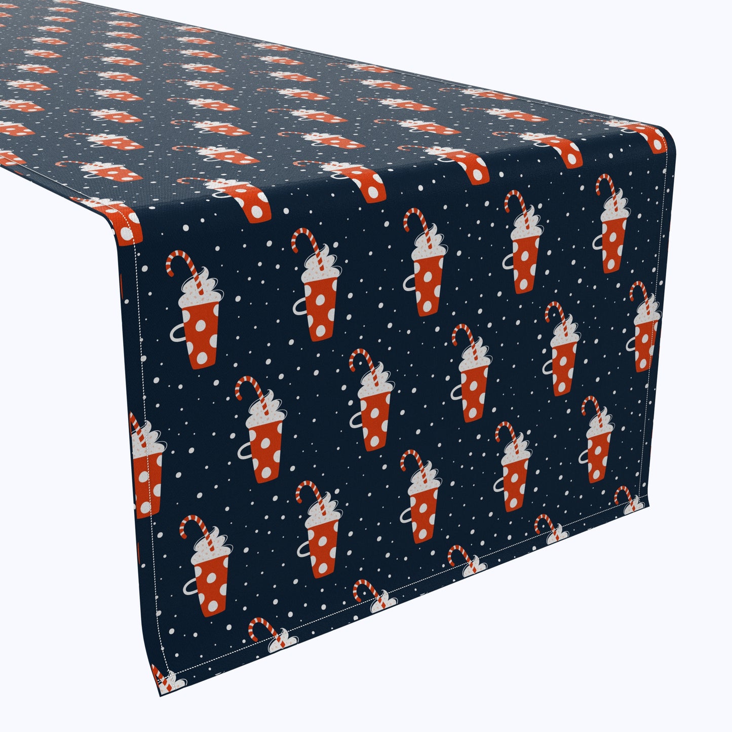Polka Dot Hot Cocoa Mugs Cotton Table Runners