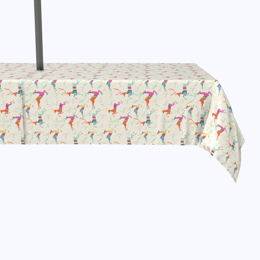 Prancing Reindeers Outdoor Tablecloths