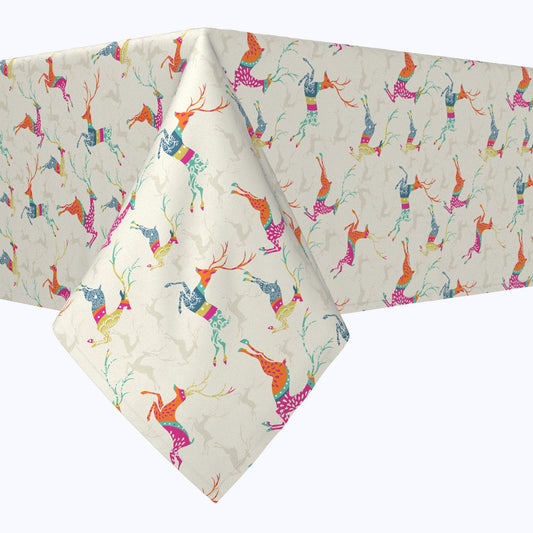 Prancing Reindeers Square Tablecloths