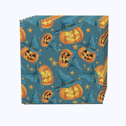 Pumpkin Witch Hat and Stars Napkins