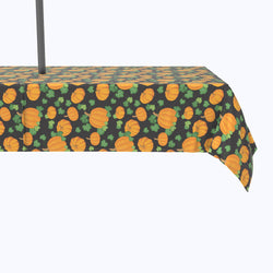 Pumpkin Patch Scroll Black Outdoor Tablecloths