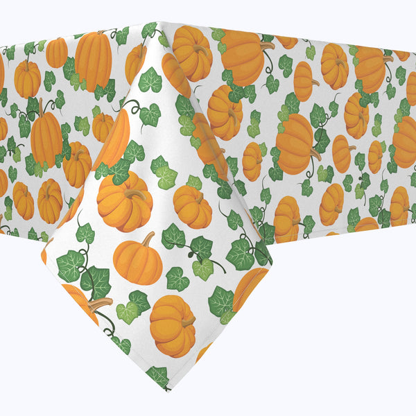 Pumpkin Patch Scroll White Square Tablecloths