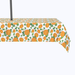 Pumpkin Patch Scroll White Outdoor Tablecloths