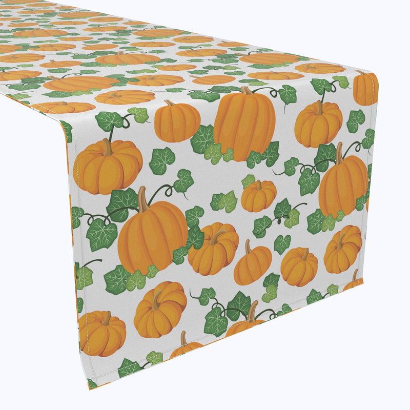 Pumpkin Patch Scroll White Table Runners
