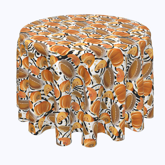 Pumpkin Pie Round Tablecloths