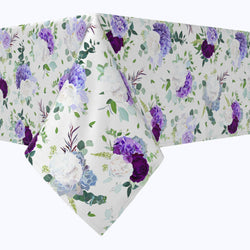 Purple & White Hydrangeas Cotton Rectangles