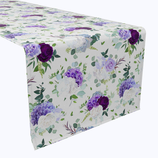 Purple & White Hydrangeas Table Runners