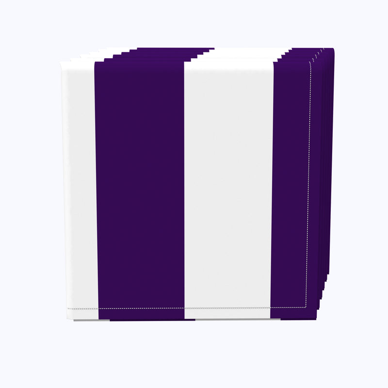 3" Cabana Stripe, Purple & White Napkins