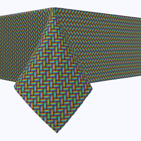 Rainbow Herringbone Weave Rectangles