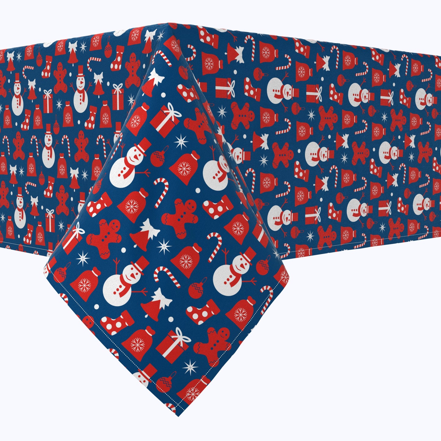Red Christmas Symbols Cotton Rectangles