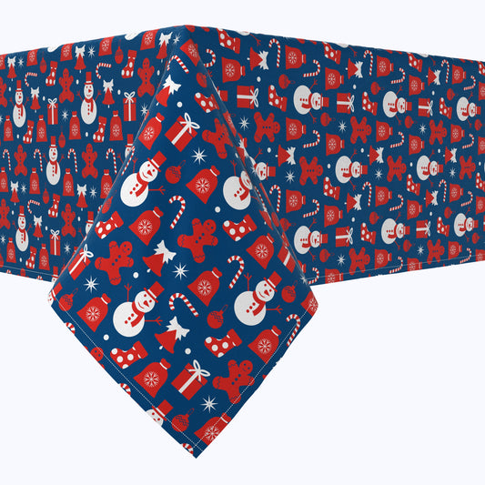Red Christmas Symbols Cotton Squares