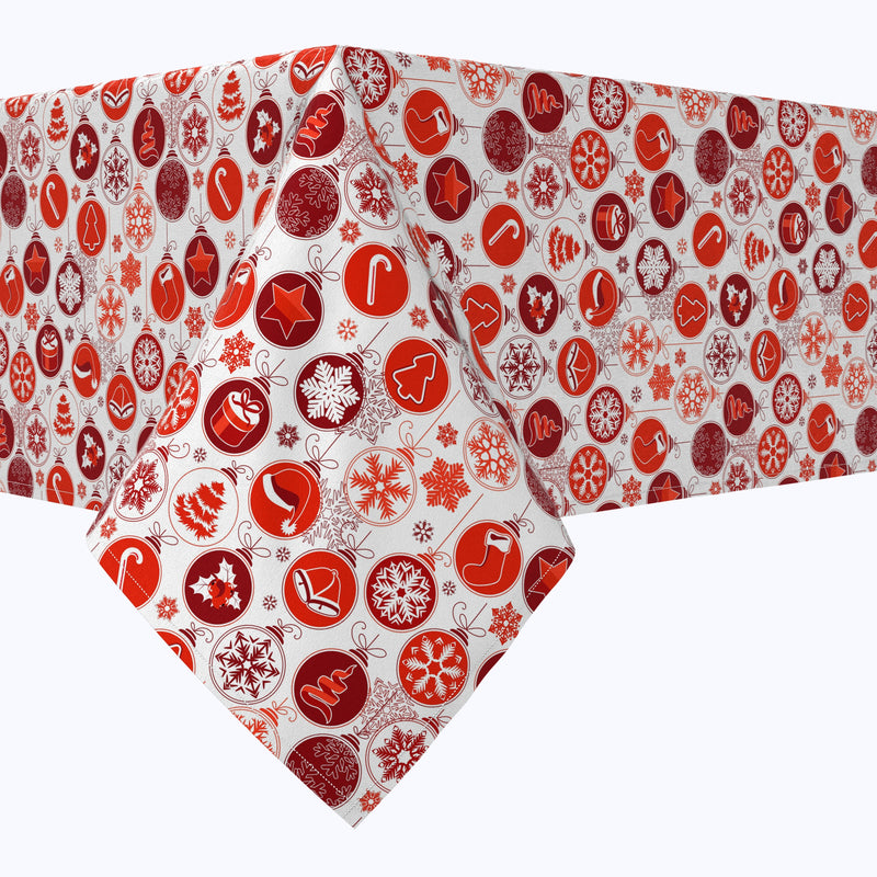 Red Holiday Ornaments Cotton Rectangles