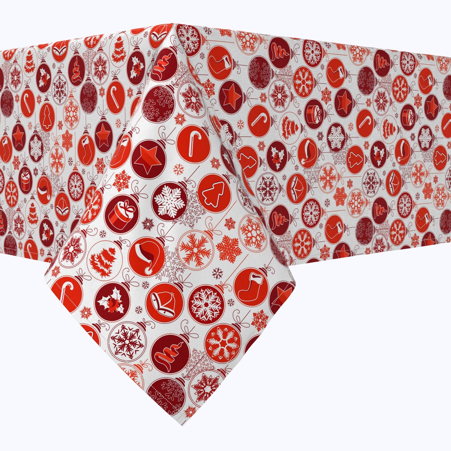 Red Holiday Ornaments Cotton Squares