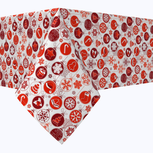 Red Holiday Ornaments Cotton Squares