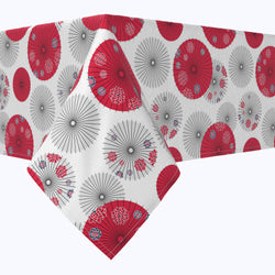 Red Japanese Umbrella Design Cotton Rectangles
