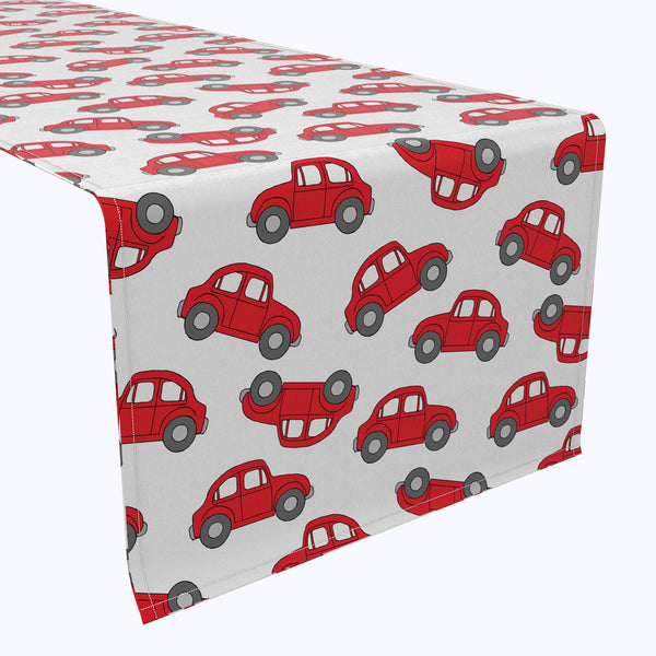 Red Vintage Cars Table Runners