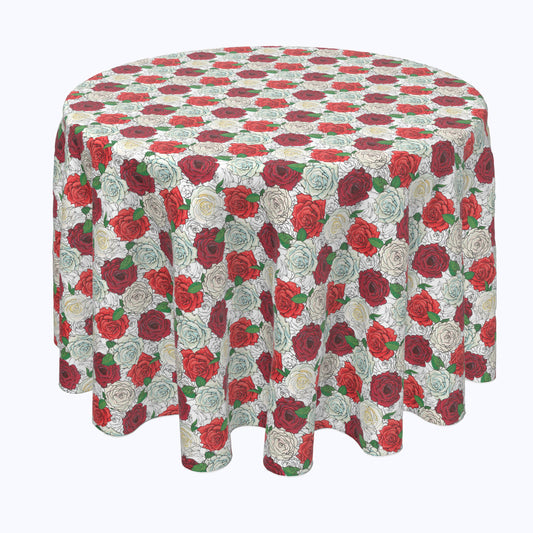 Red & White Rose Sketches Rounds