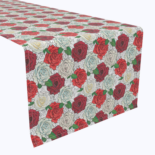 Red & White Rose Sketches Runners