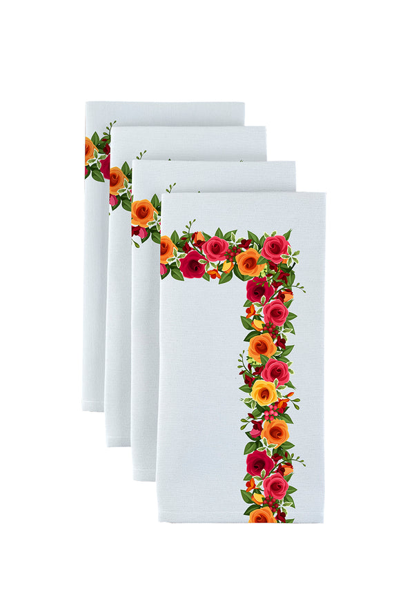 Red and Yellow Roses Garland Napkins