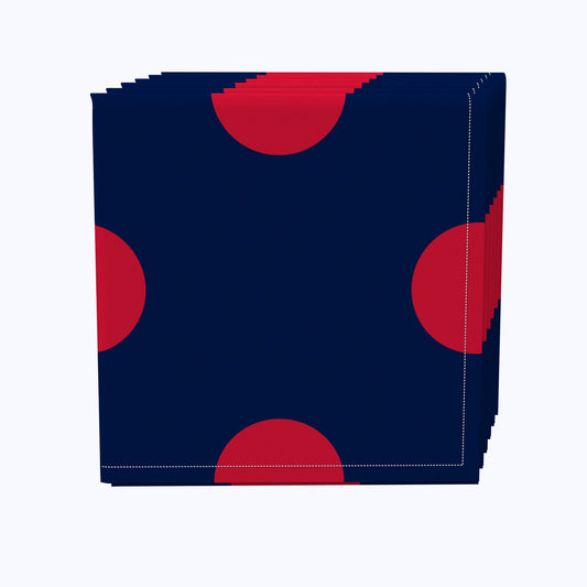 3" Dot, Navy & Red Napkins