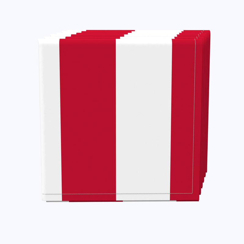 3" Cabana Stripe, Red & White Napkins