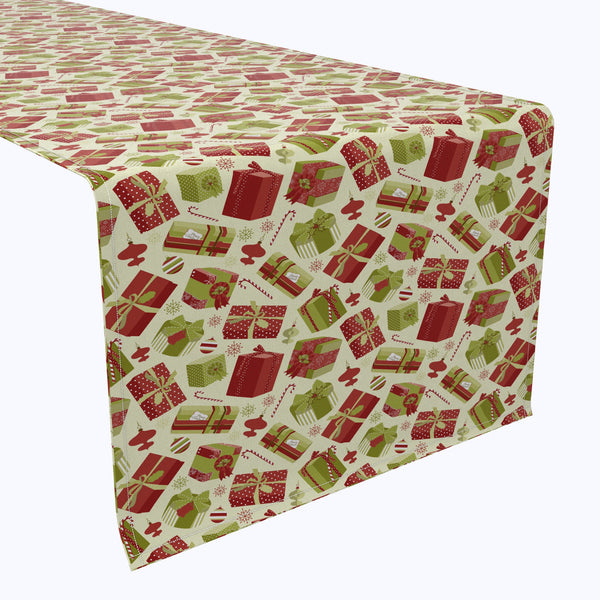 Retro Christmas Gift Boxes Cotton Table Runners