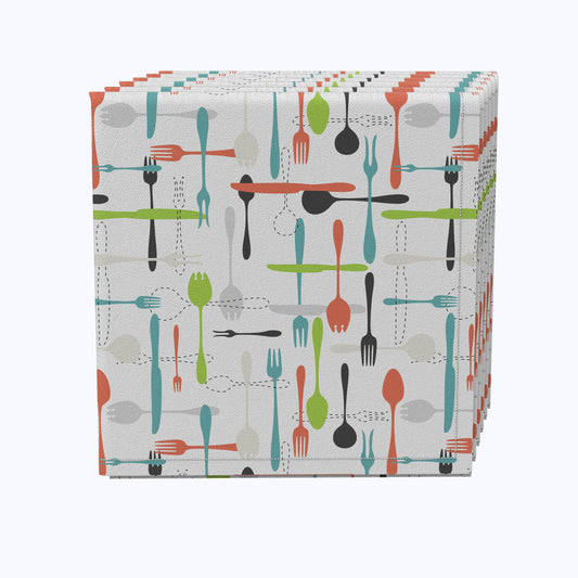 Retro Kitchen Cutlery Napkins