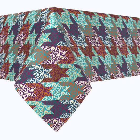 Retro Patchwork Houndstooth Rectangles