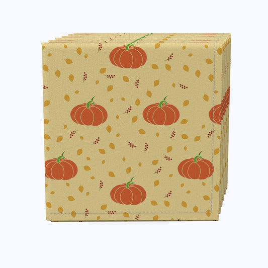 Retro Pumpkins & Leaves Napkins