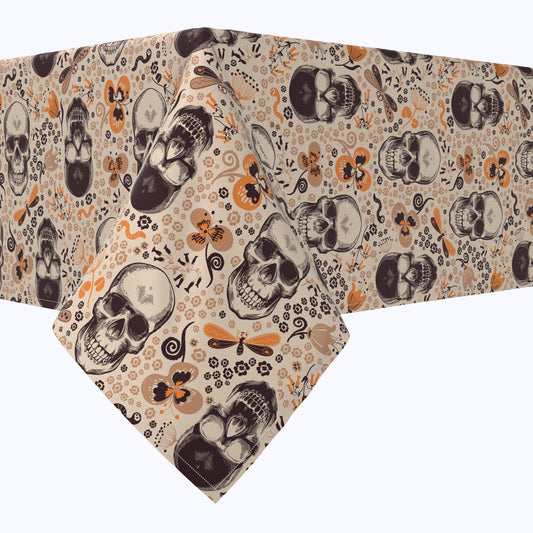 Retro Skulls & Flowers Cotton Rectangles