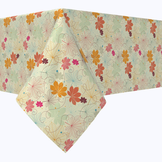 Retro Stenciled Leaves Cotton Squares