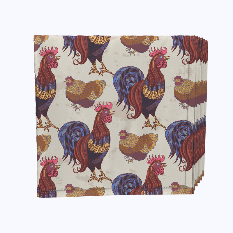 Rooster and Chicken Friends Napkins