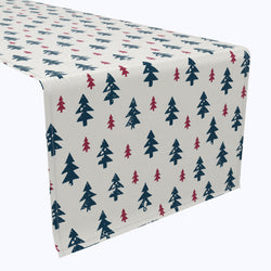 Rustic Fir Tree Stamps Cotton Table Runners