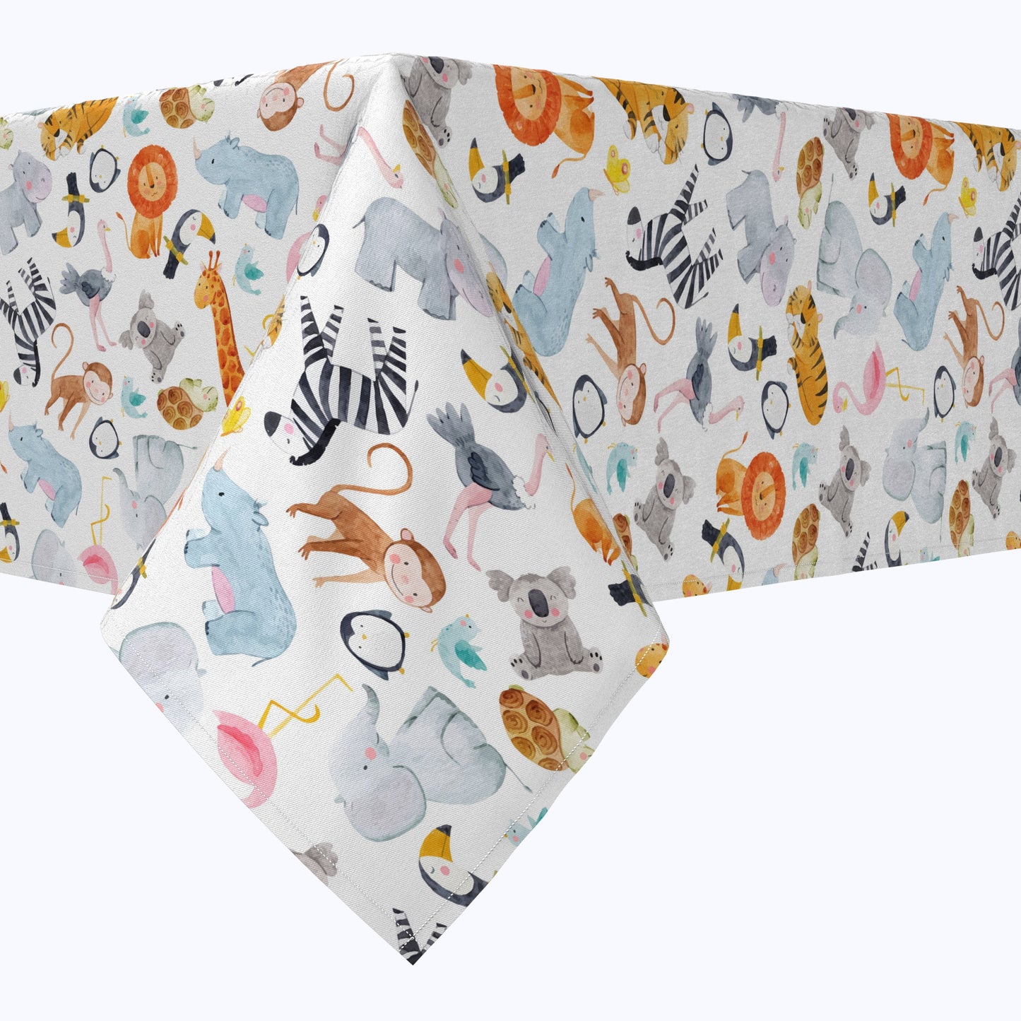 Safari Animals Watercolor Cotton Rectangles