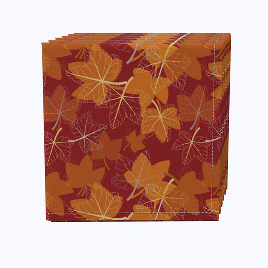 Seasonal Fall Leaves Cotton Napkins
